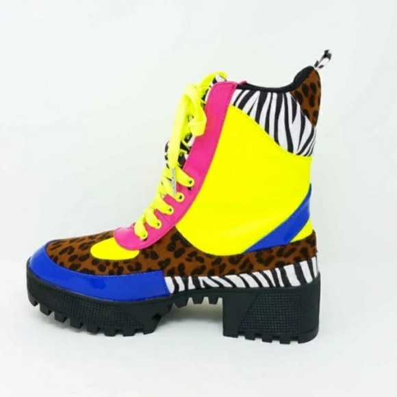 Beautiful multicolored combat boots - Picture 5 of 9